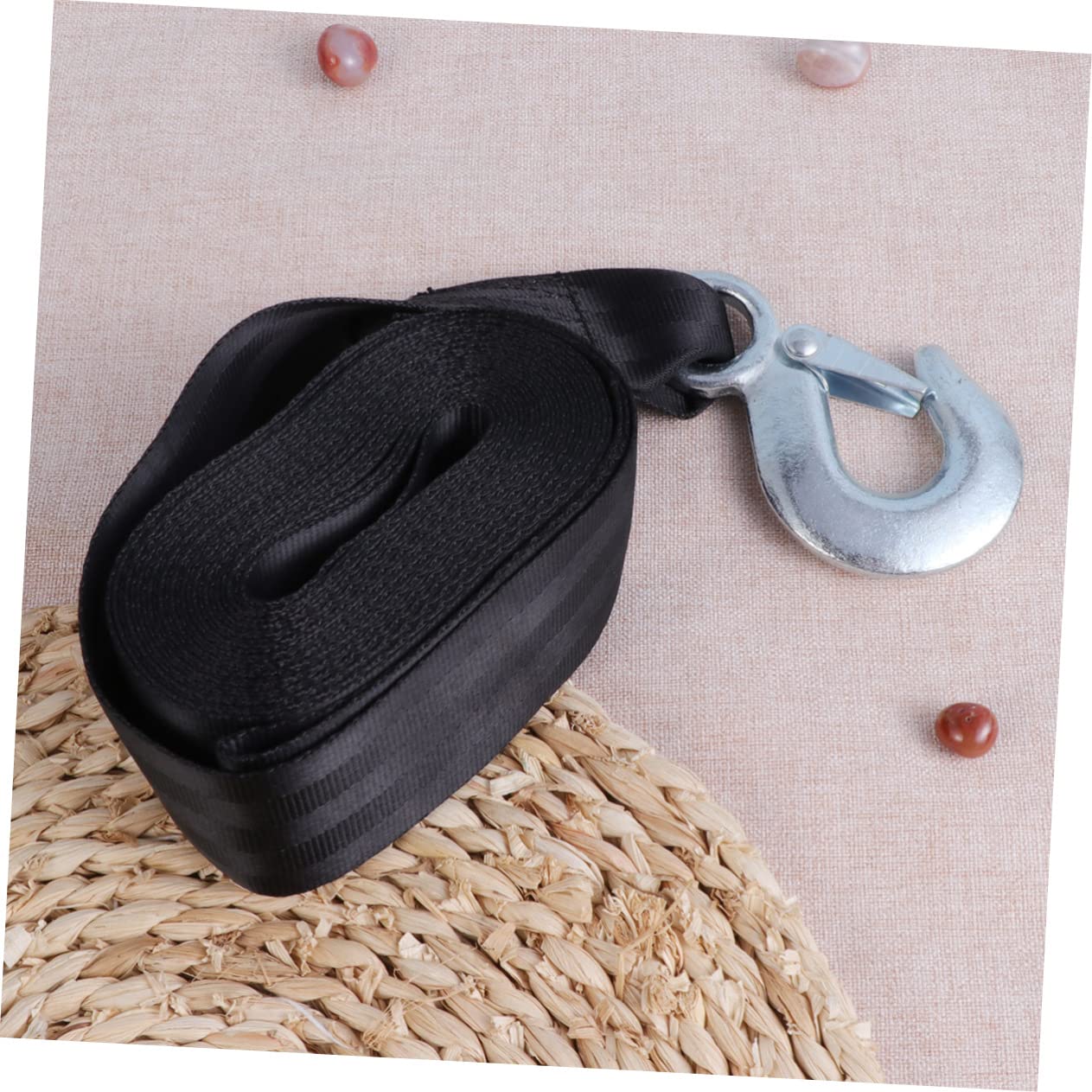 STOBAZA 1 Set Nylon Car Trailer Rope with Forged Hook Durable Winch Strap for Outdoor Use Secure Towing Kit with Snap Hook for Car and Trailers