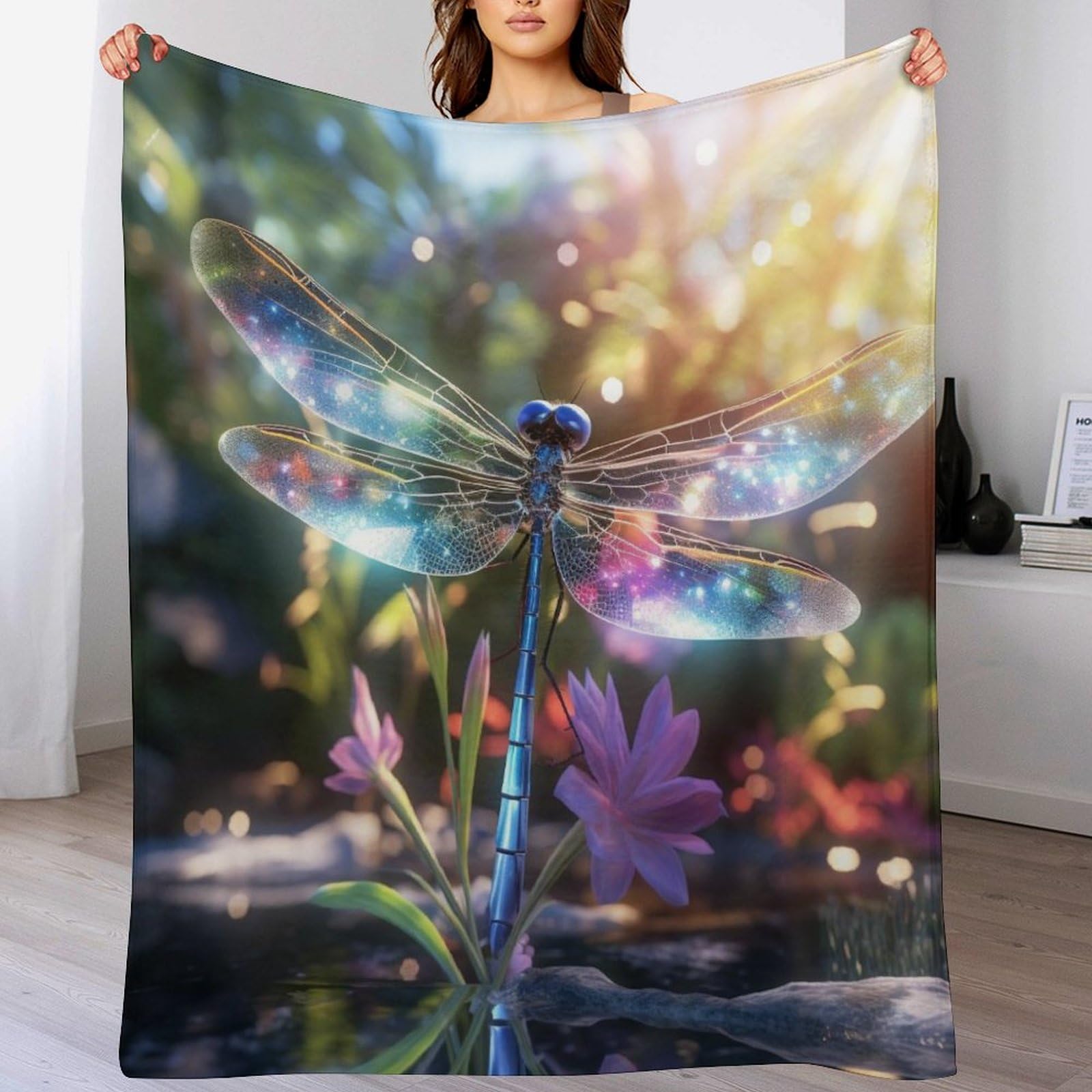 Manta de forro polar cálida Drachefly para evitar el frío en la cama con tejido mullido lavado fácil