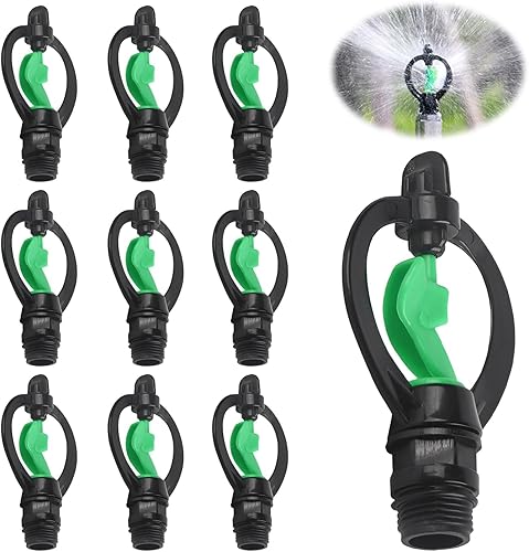 10 aspersores giratorios de 360 grados, microboquilla atomizadora con rociador giratorio de mariposa para riego agrícola de jardín