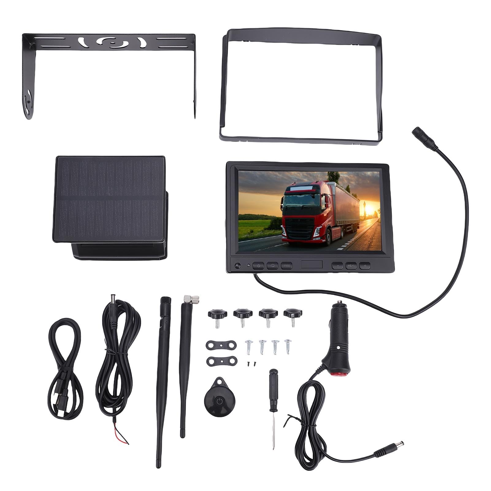 VBESTLIFE Magnetyczna Bezprzewodowa Kamera, 7 -calowa Wyświetlacz HD 1080p z Akumulatorami 9900 MAh i wodoodpornością IP69, do Zaczepu do Przyczepy Ciężarówki RV