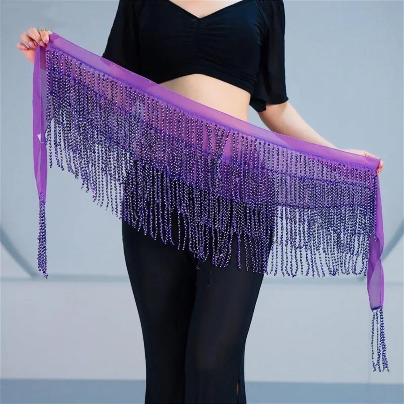 Catena da donna con frange e paillettes, sciarpa in vita per adulti e bambini, accessori per costume da pratica di danza