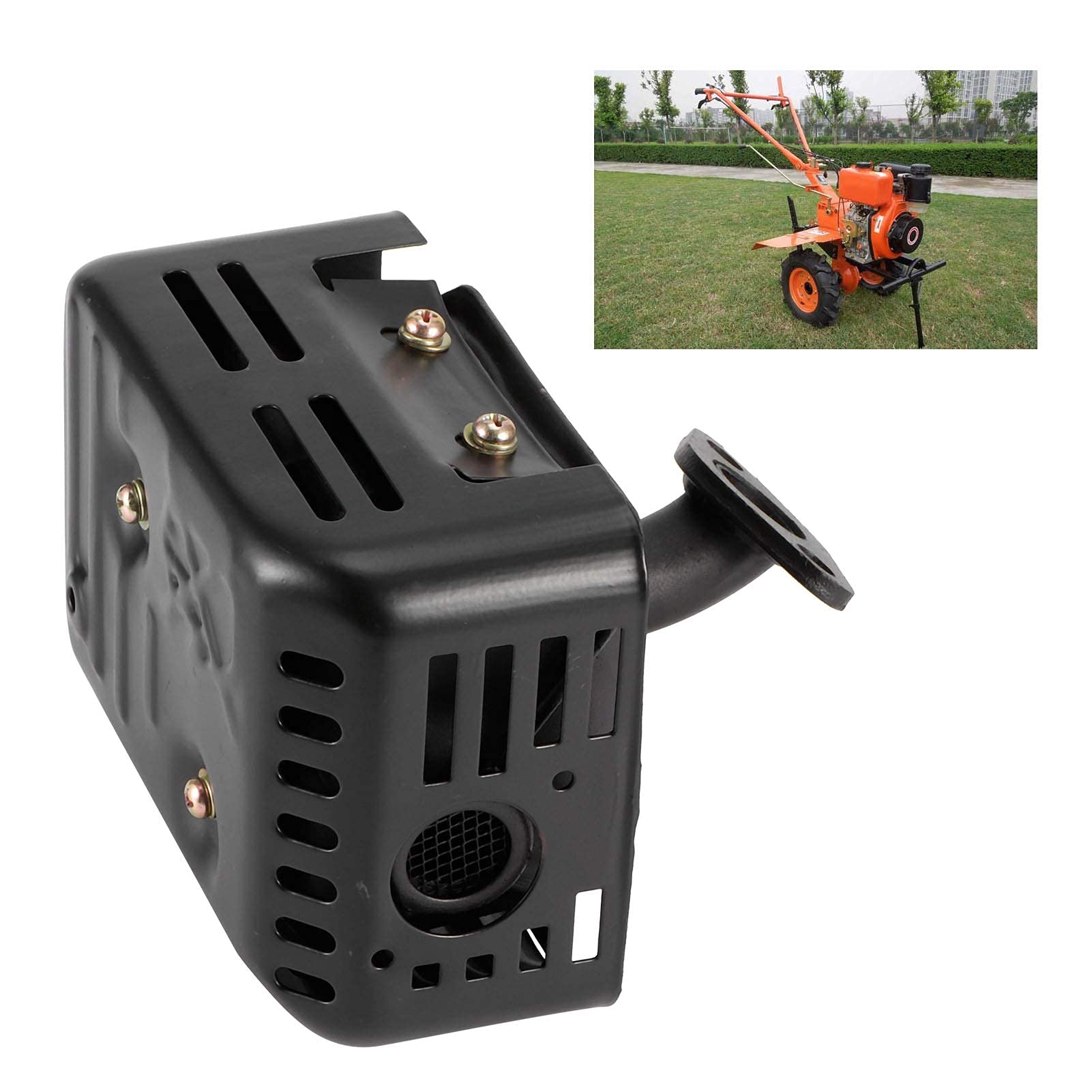 Conjunto de silenciador de escape con tubo de escape y junta, conjunto de silenciador de escape de repuesto para accesorio de motor de gasolina de 2KW/3kw/168F/170F