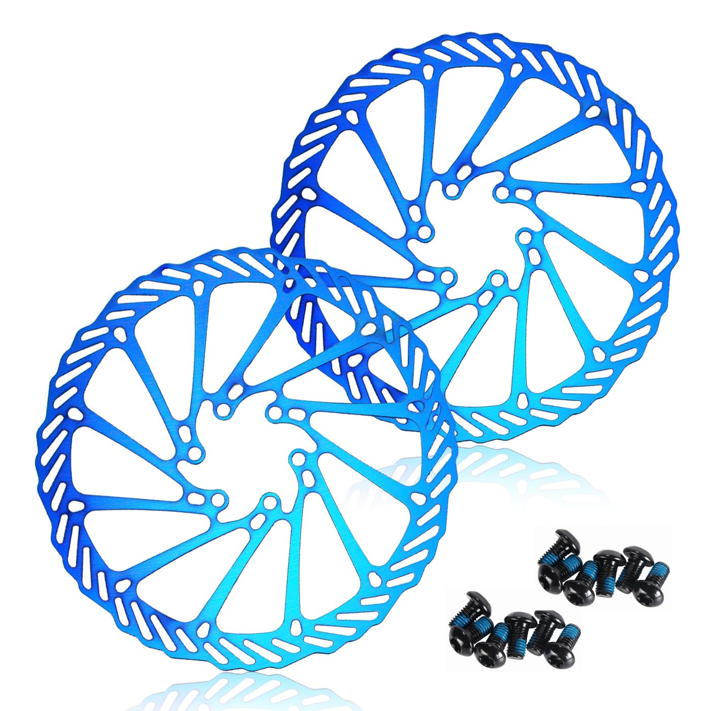 CNCLOL Bike Disc Brake Rotor 160mm 180mm 203mm, MTB Brake Disk Rotors for Mountain/Road/BMX/Gravel E-Bike (Blue/Gold/Colorful)