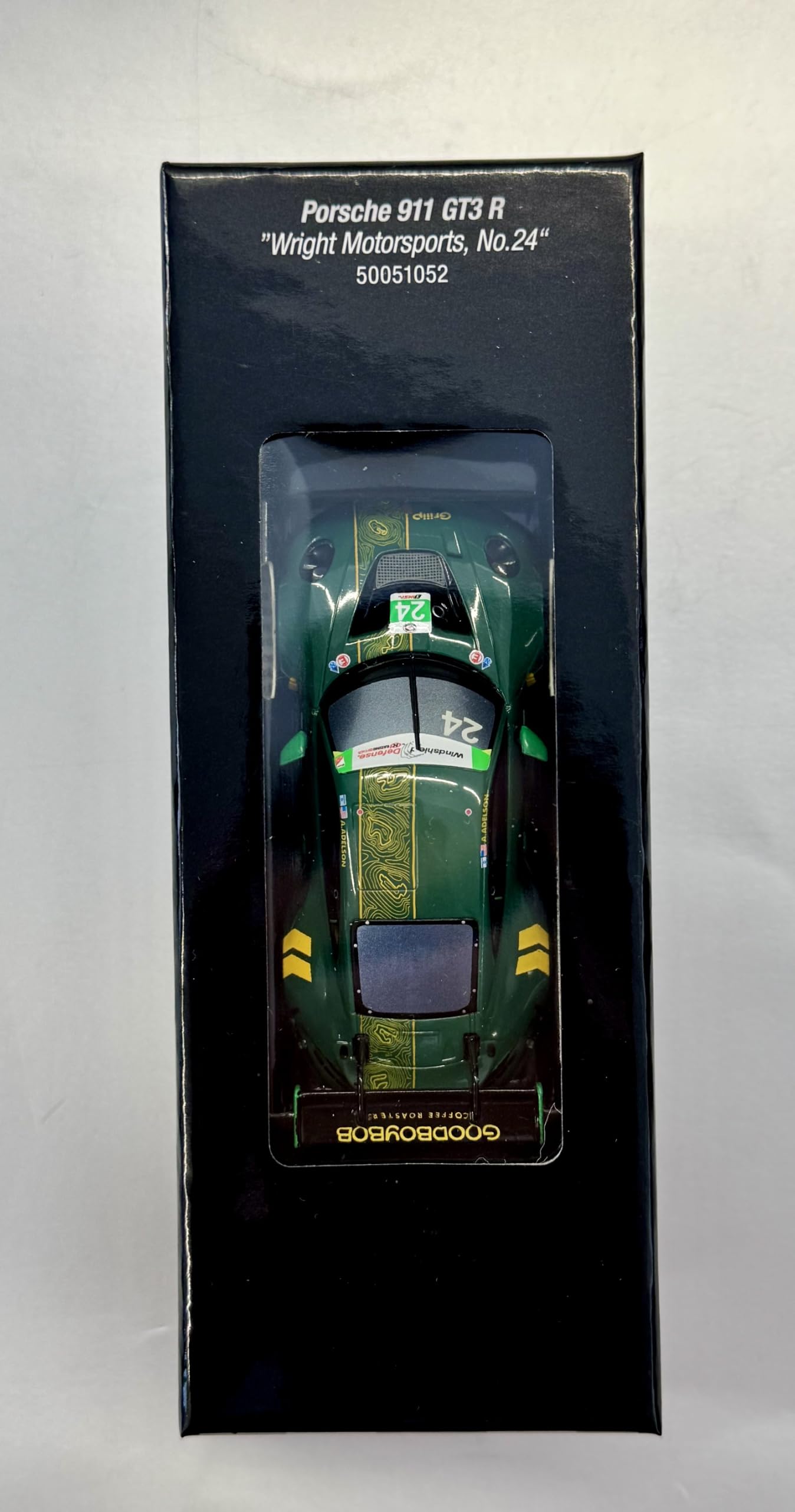 Porsche 911 GT3 R Wright Motorsports nr 24 | zdalnie sterowany samochód 1:50 ze sterowaniem za pomocą aplikacji | samochód wyścigowy RC ze światłem, dźwiękiem i czasem jazdy do 30 min
