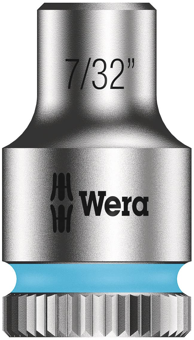 Wera 05005420001 Juego de llaves de vaso Zyklop en tira magnética A Imperial 1, arrastre de 1/4", en pulgadas, 9 piezas, Negro