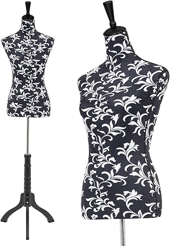 Maniquí femenino de 59 a 67 pulgadas, maniquí de costura de torso con forma de maniquí de cuerpo de vestido ajustable con soporte, base de madera