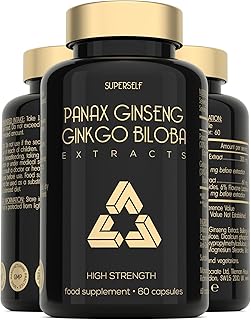 Panax Ginseng Capsules High Strength - 6000mg Korean Red Ginseng & Ginkg...