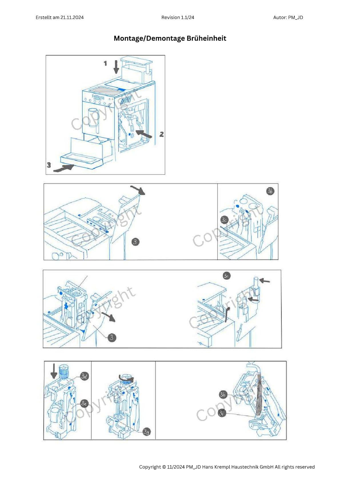 Brühgruppe für Kaffeevollautomat Kaffeemaschine kompatibel mit BSH 00647861 Brüheinheit kompatibel mit Melitta 6556464 kompatibel mit Miele 7911517 9392615 kompatibel mit Jura 61099
