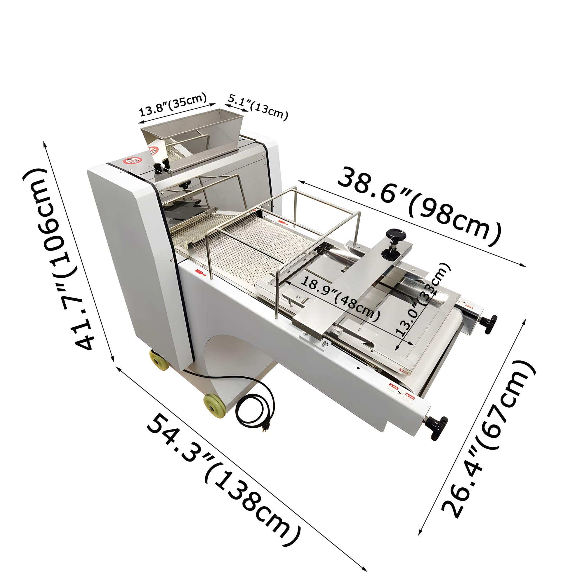 BANFLUXION 110V 750W Commercial Automatic Toast Bread Dough Shaping Rolling Machine 10g-600g/pcs