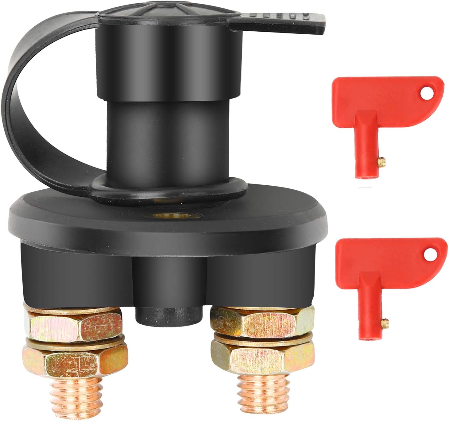 Battery Isolator Cut Off Switch - 12V/24V Automotive Emergency Power Kill Disconnector for Car