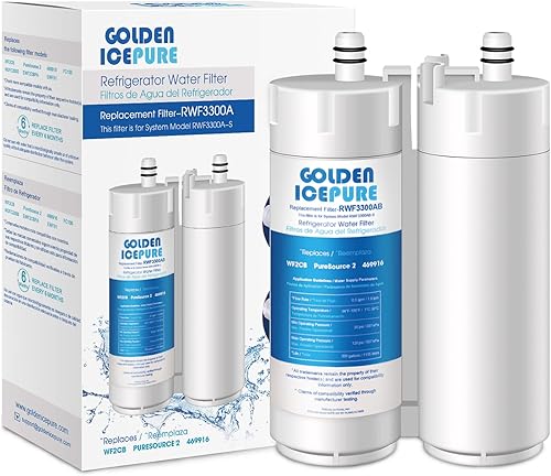 GOLDEN ICEPURE Filtro de agua de repuesto para refrigerador WF2CB, 1 paquete, NGFC 2000, FC100, 469911, EWF2CBPA, FC300, 469916, 1004-42-FA, EWF01,