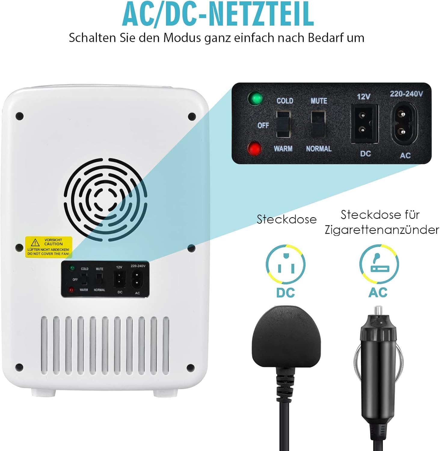 GOPLUS 2 in 1 Mini Kühlschrank mit LED Spiegel, 10 L AC/DC Fridge mit Kühl- & Heizfunktion & 3 Helligkeiten, Tragbarer Kühlschrank mit Abnehmbaren Ablagen für Skincare, Kosmetik & Getränke