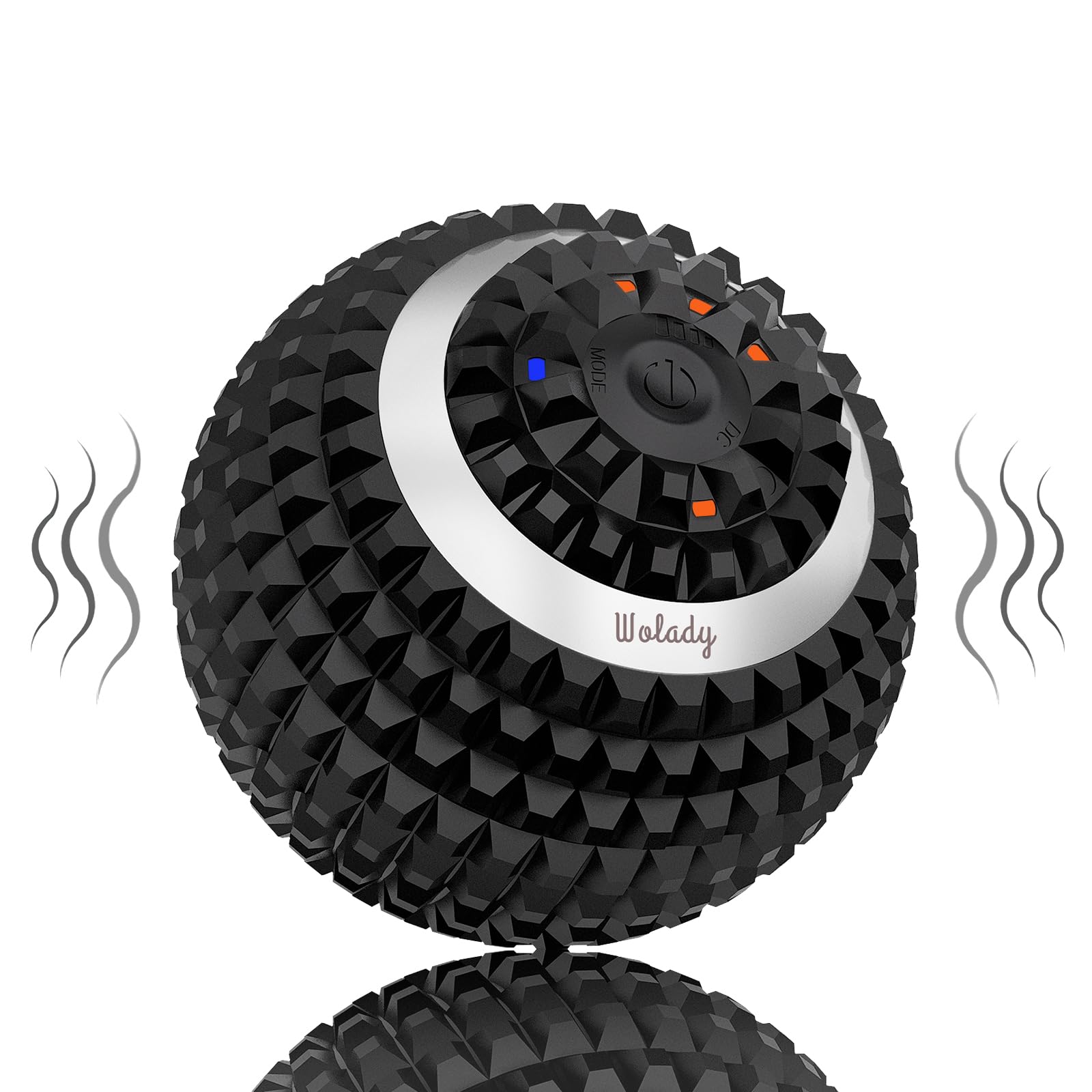 Wolady Vibrating Massage Ball 4-Speed High-Intensity Fitness Yoga Massage Roller, Relieving Muscle Tension Pain & Pressure Massaging Balls (Black)