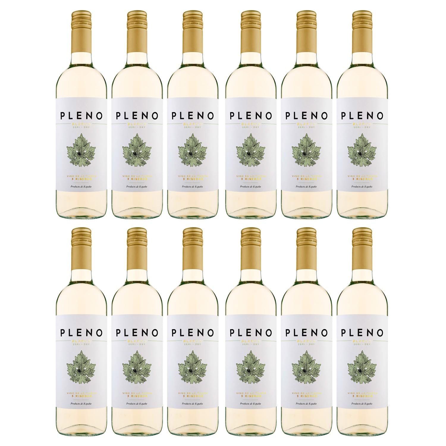 Bodegas Agronavarra Pleno Blanco Semi-Dry Halbtrocken Weißwein Vegan Spanien inkl. FeinWert E-Book (12 x 0,75 l)