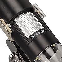 Vista 8 de Hilitand Microscopio digital USB 50X a 1600X, negro, luz LED, material ABS, portátil, compatible con teléfonos inteligentes