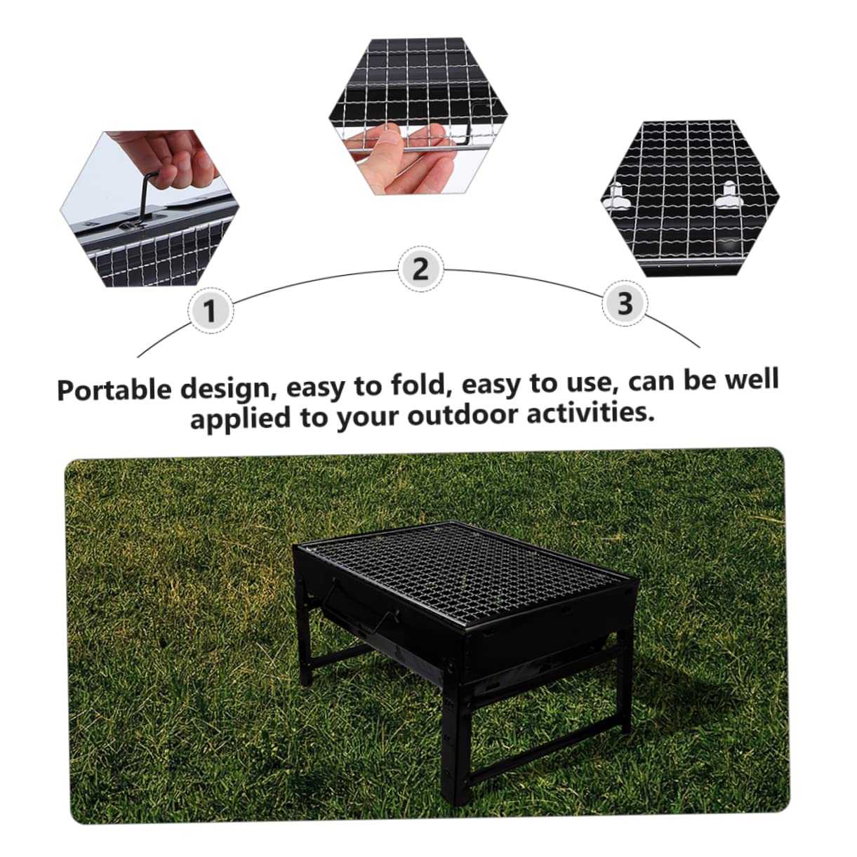 Chal Grill pieghevole portatile per campeggio all'aperto, leggero e facile da trasportare, perfetto per nics cortile barbecue tailgating & campeggio avventure