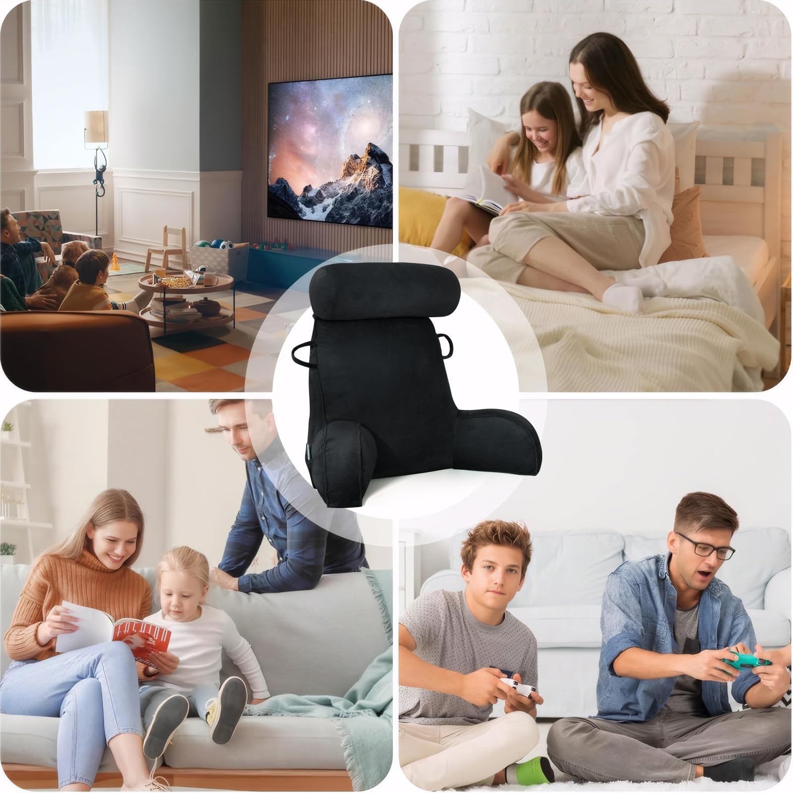 GKXLH Almohada de Lectura - Almohadas de Lectura de Terciopelo para Sentarse en la Cama Adultos, Almohada de Espalda para Sentarse en la Cama con Almohada Redonda, Almohadas de Descanso para Cama con