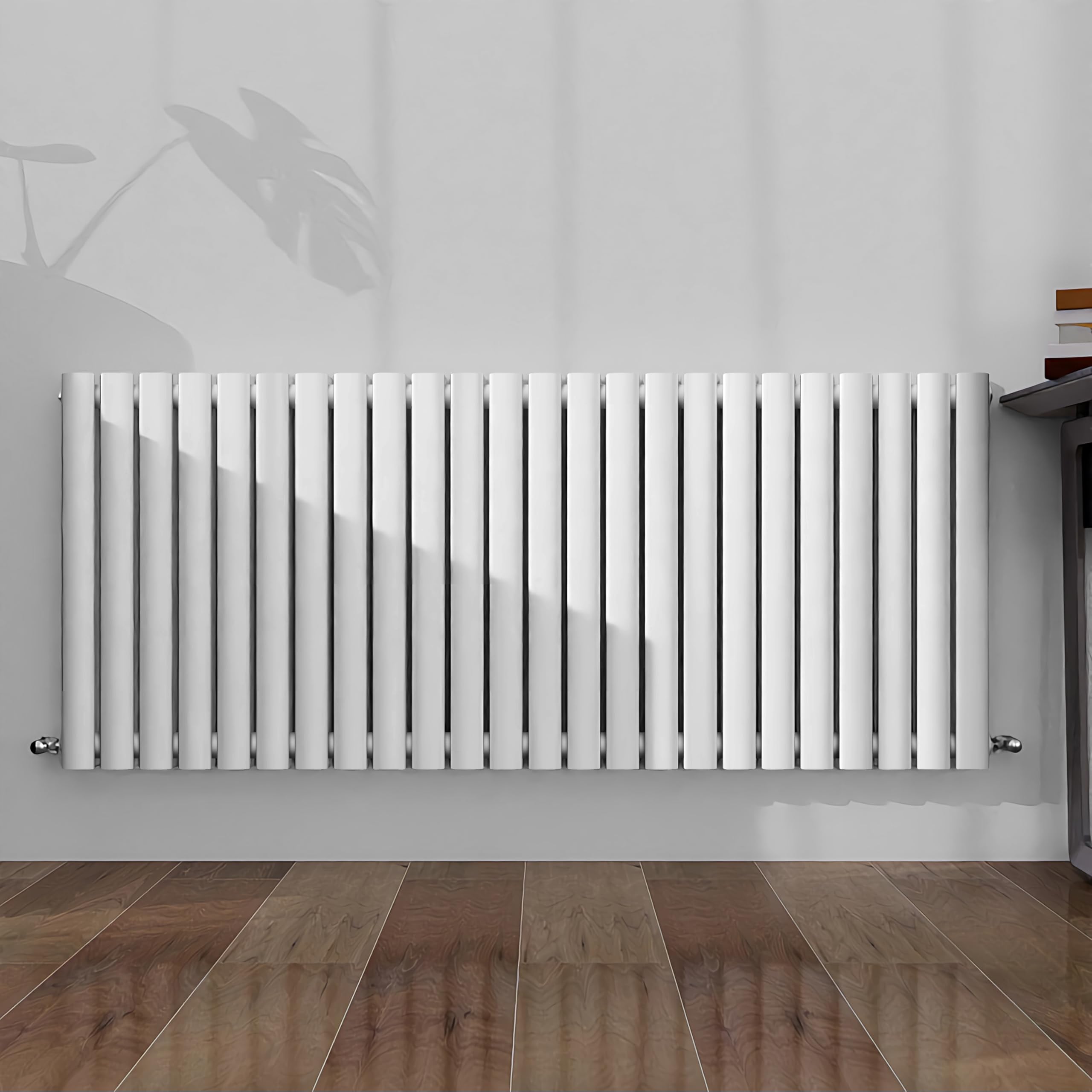 SLINE SANITARY Horizontal Oval Column Rradiator Bathroom Central Heating White 600×1416mm Double Panel Radiator