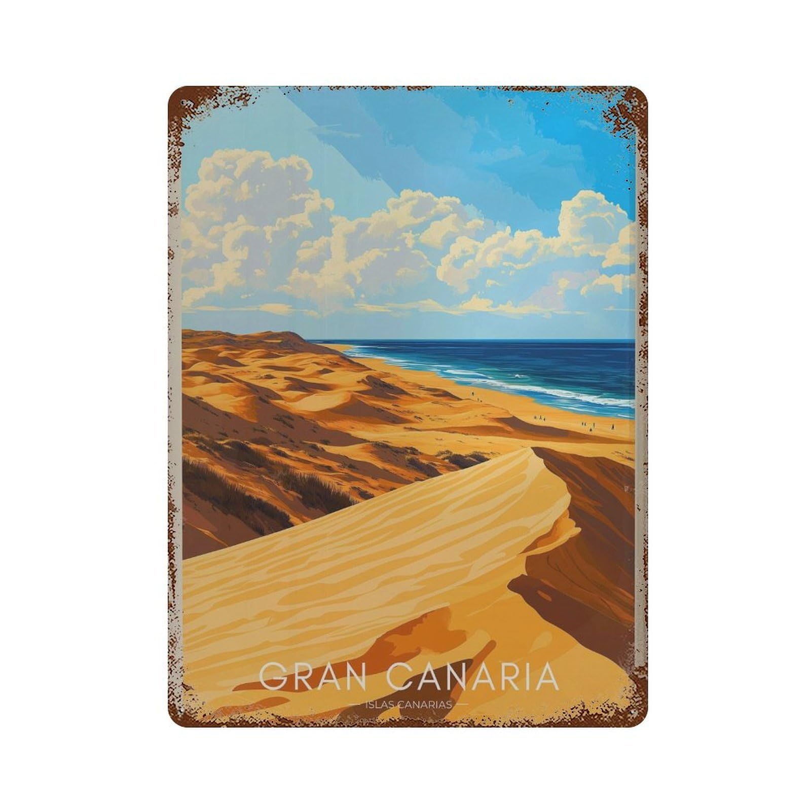 xiaoxiaoshen Gran Canaria Travel Spain Atlantic Coast Wall Decor Art Metal Tin Poster Modern Home Decor Art Home Bar Shop Decorations Vintage Sign 40x30cm