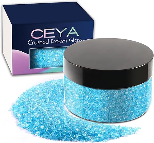 Miniatura 8 de Ceya 5.3 onzas5.29 oz de vidrio irregular triturado púrpura metálico chips de cristal roto purpurina de 0.079-0.157 in para arte de uñas, posavasos