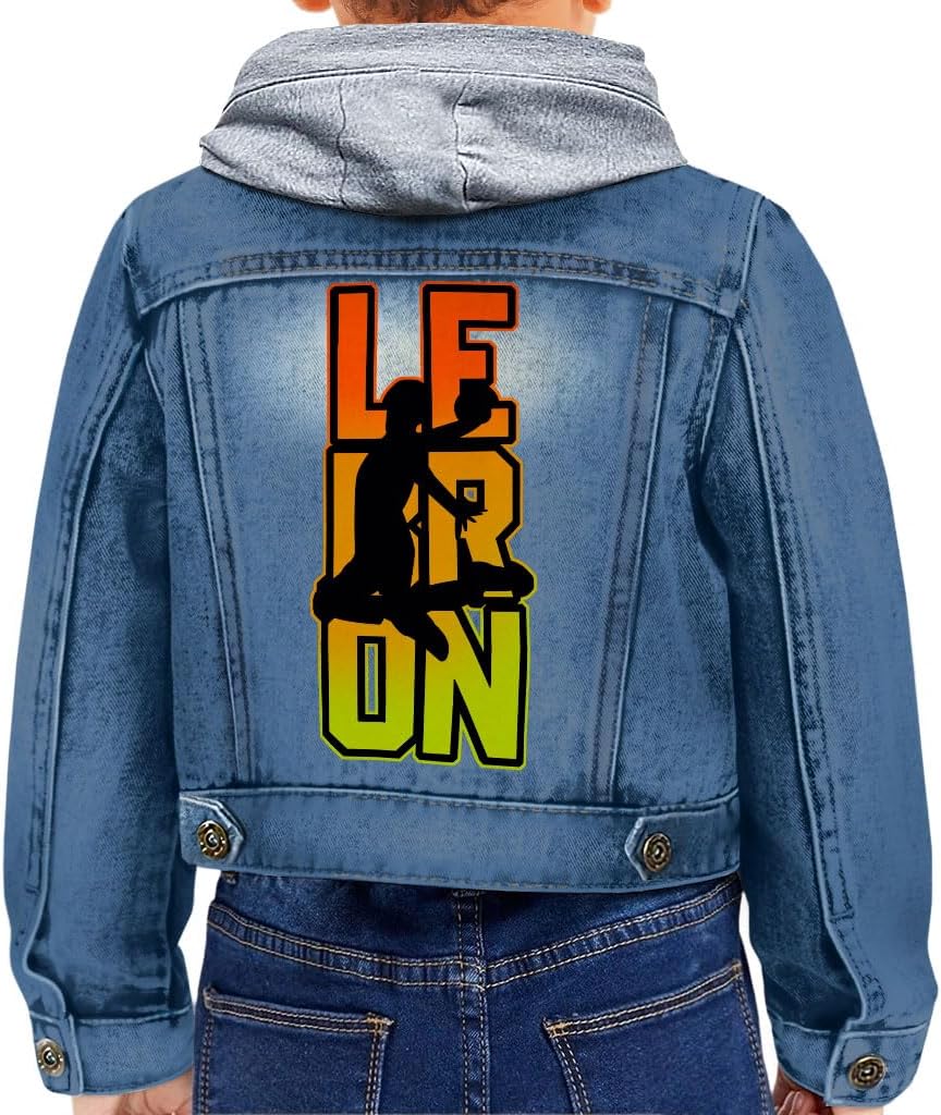 Basketball Themed Toddler Hooded Denim Jacket - Boys Items - Items for Basketball Lovers