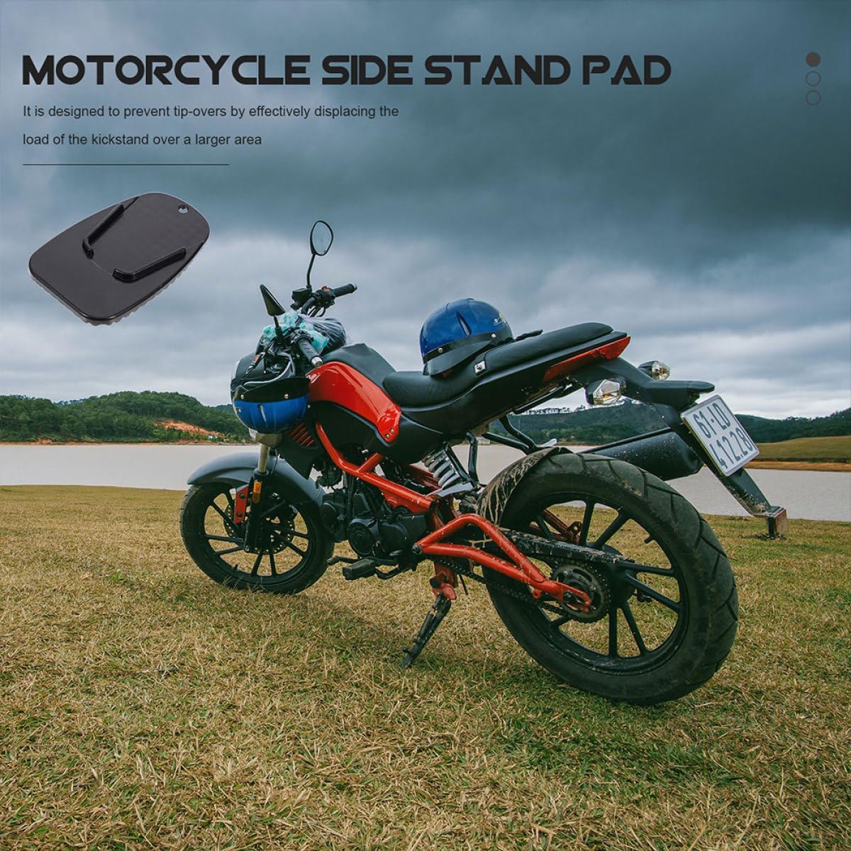 8pcs Motorcycle Kickstand Pads ABS Side Stand Support Plates