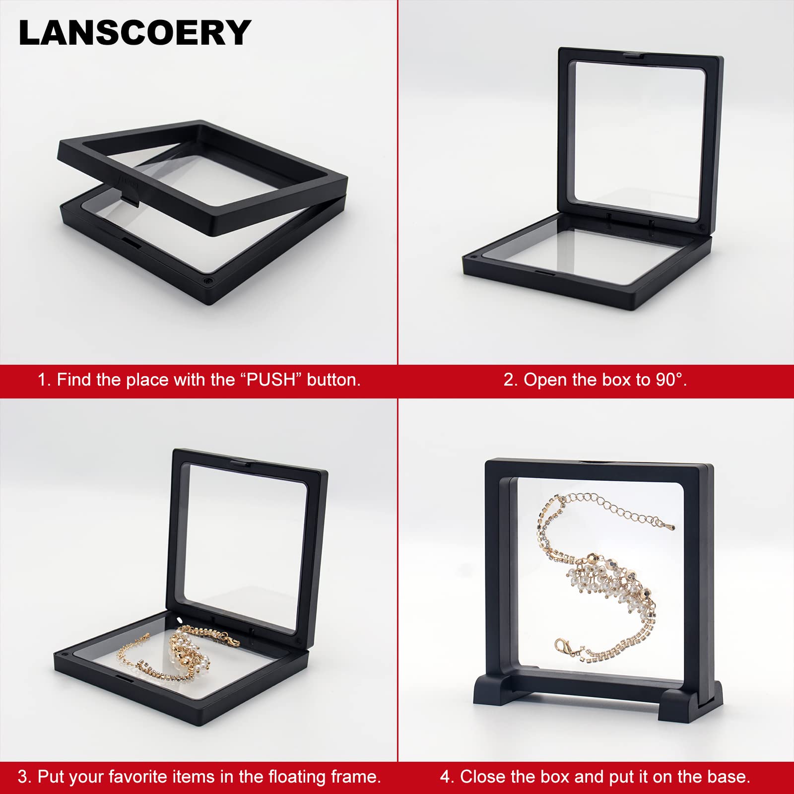 Military Coin Holder Display 4-Pcs Coin Display Cases - 3D Floating ...