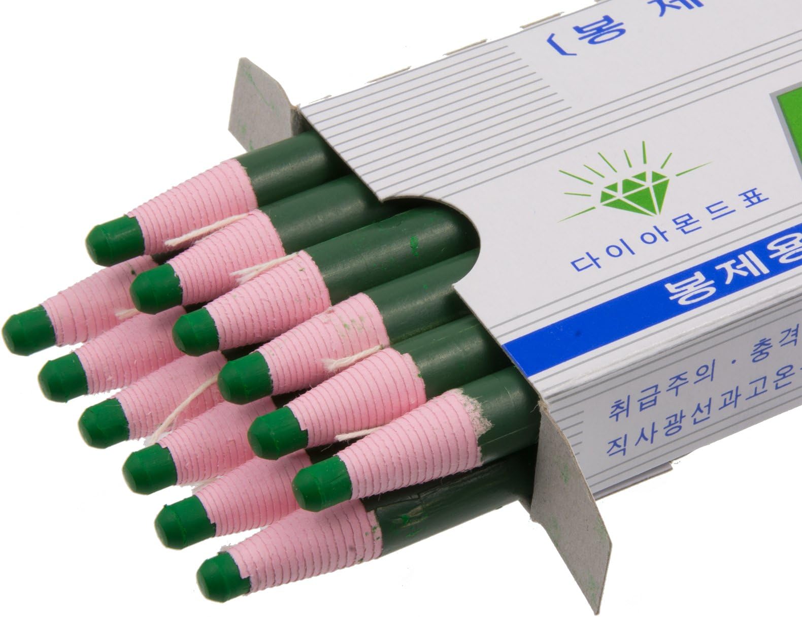 Diamond Peel-Off China Markers/Grease Pencils for Glass, Cellophane, Vinyl, Metal, Etc. (12 Pencils) (Green)