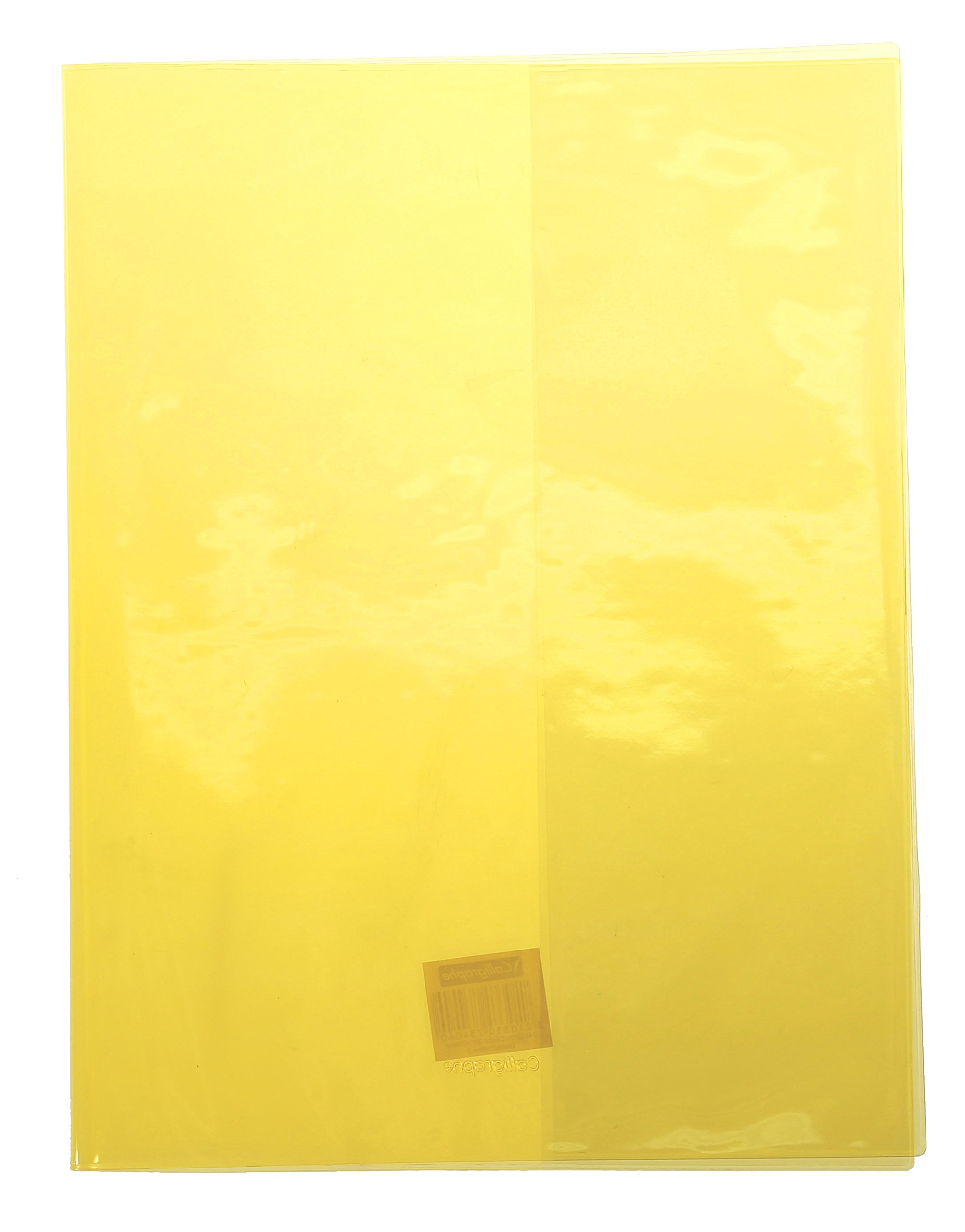Calligraphe 73404AMZC Un Protège-Cahier Cristalux Jaune 24x32 cm 22/100ème PVC Transparent Lisse