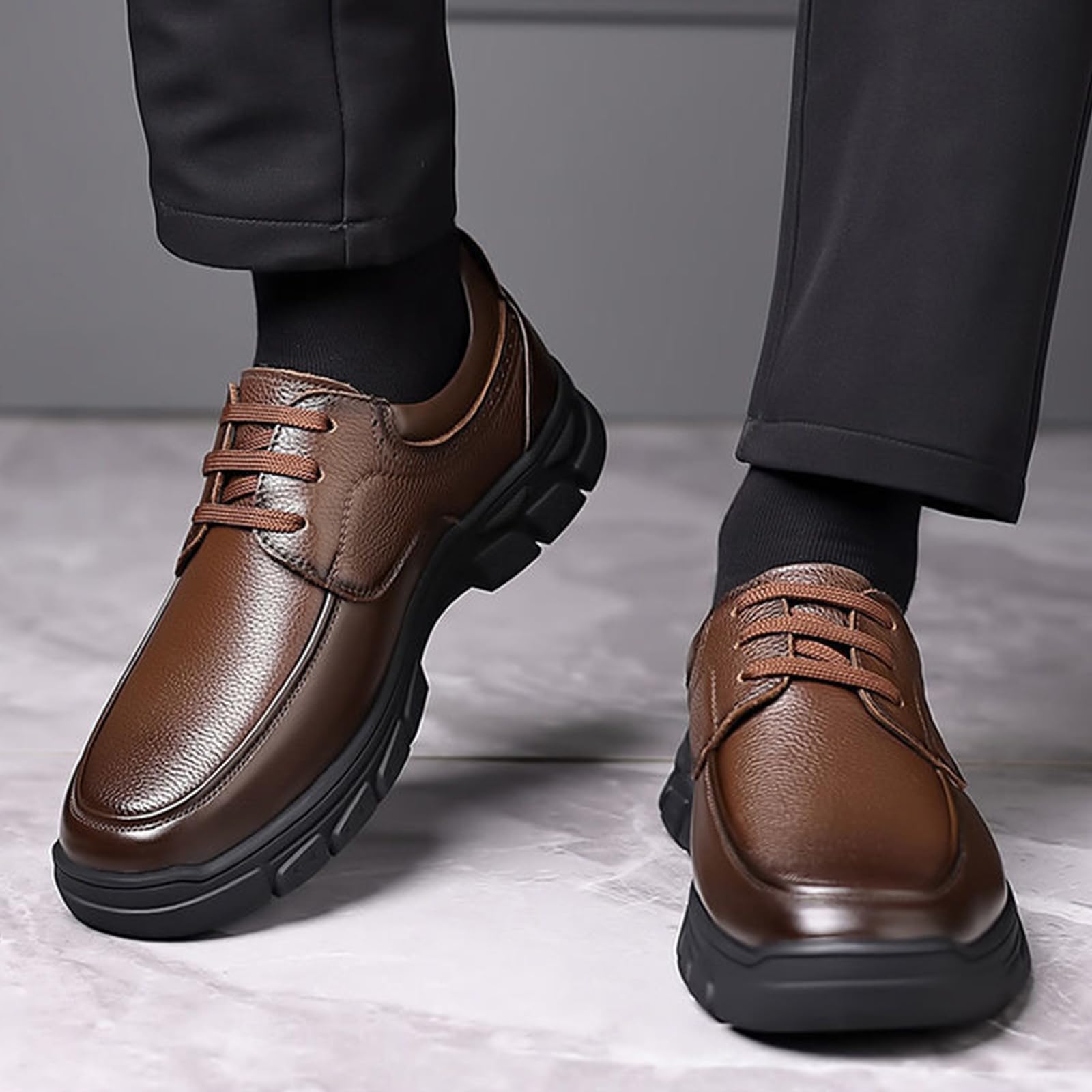 Scarpe Eleganti da Uomo | con Punta Arrotondata, in Pelle, con Lacci, Casual, Formali, Oxford, matrimonio, ufficio