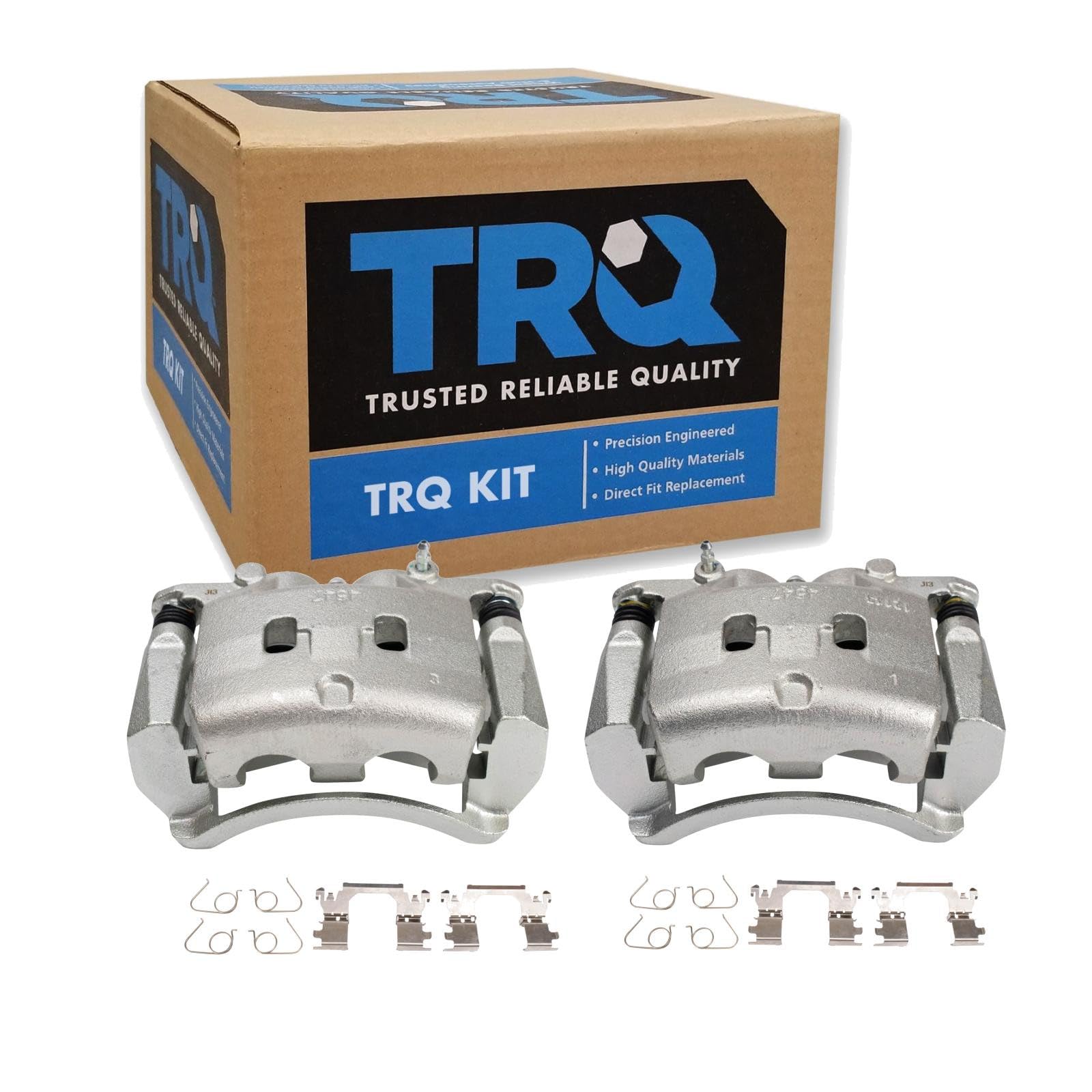 TRQ Front Brake Caliper Set Caliper Brackets Hardware