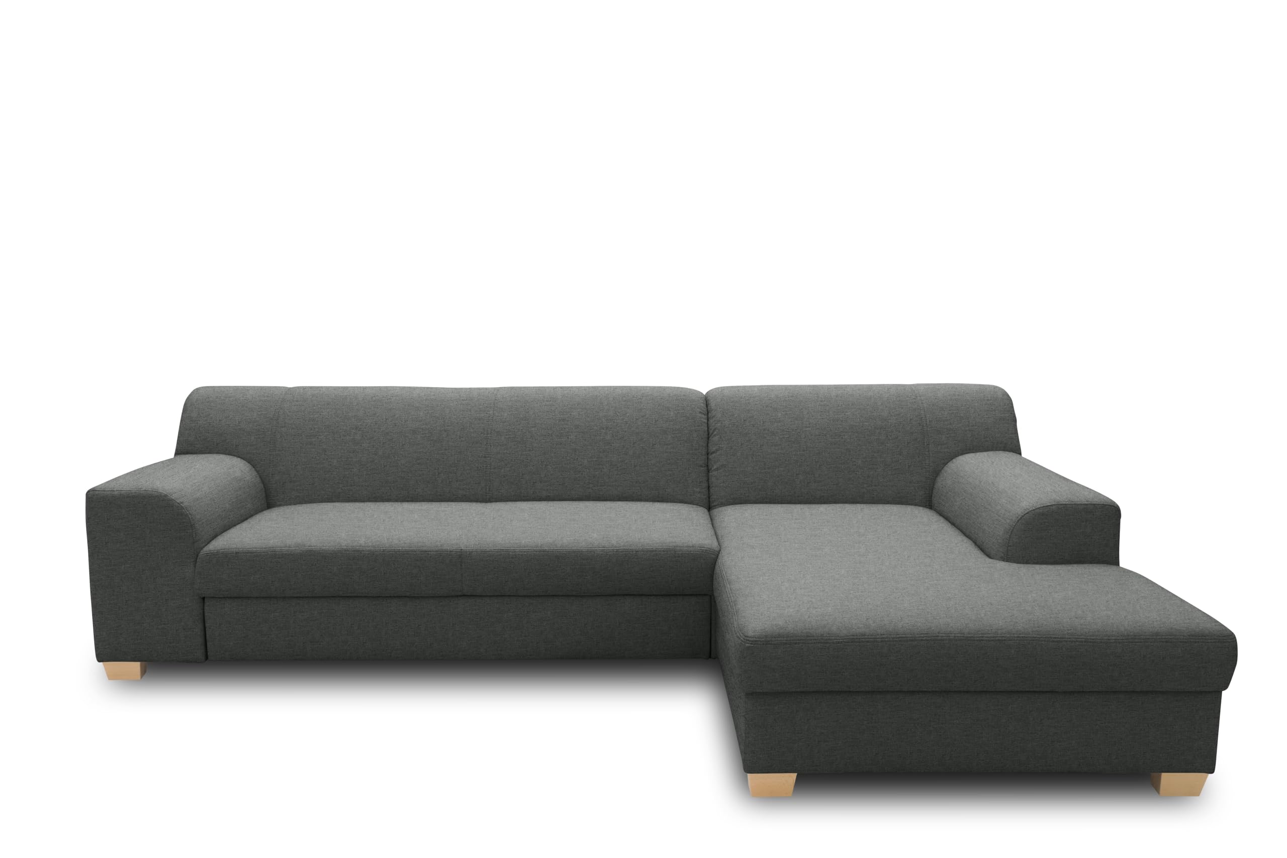 DOMO. collection Sofá Cama esquinero Tinos pequeño en Forma de L, sofá esquinero con función de Dormir, sofá esquinero Acolchado, 273 x 157 x 74 cm, Color Gris Oscuro
