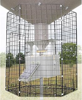 BOSS BUCK Large Deluxe Round Durable Lightweight Steel Protective Varmint Cage for Game Feeder,Black