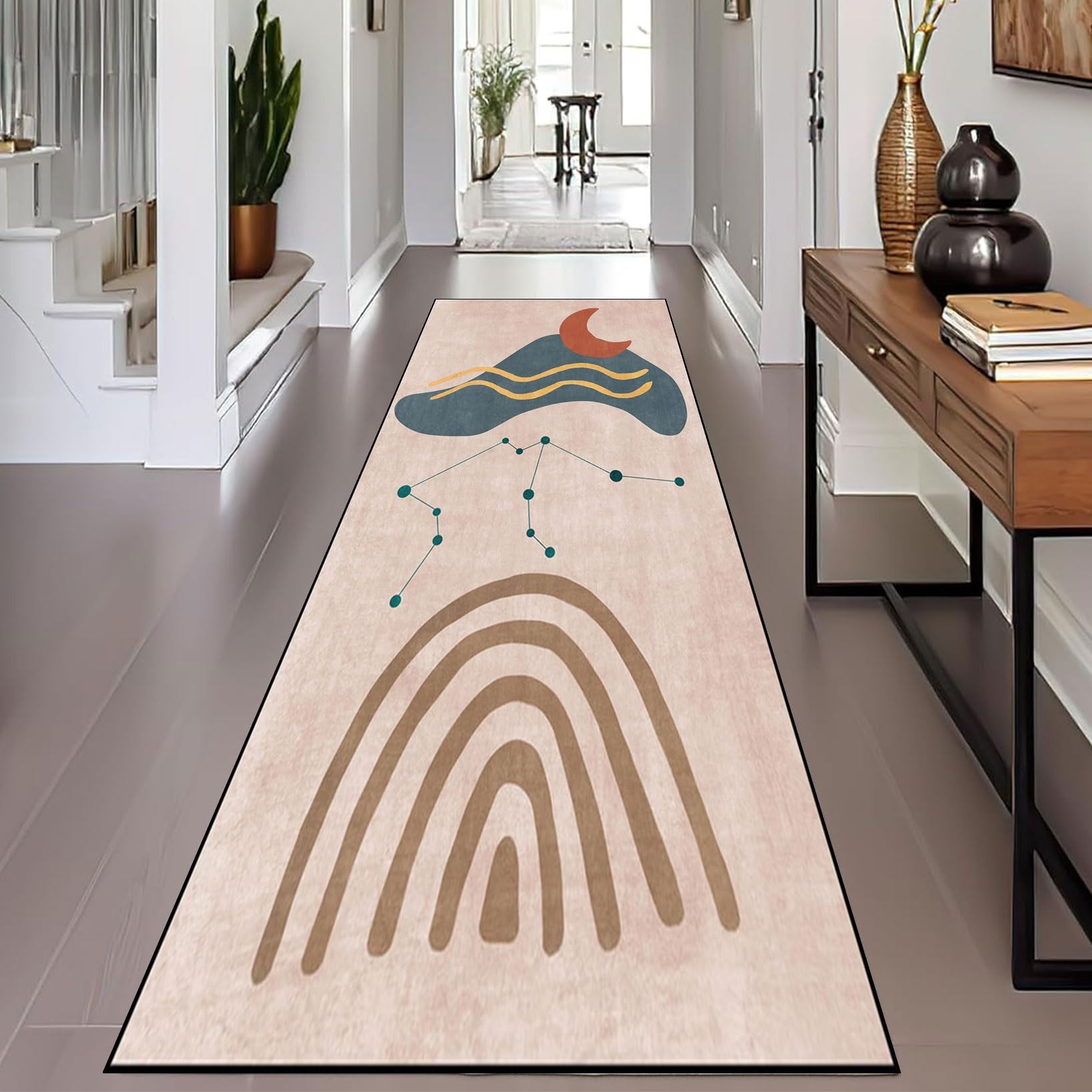 Alfombrillas antideslizantes 45 x 400 cm de poliéster para pasillo y comedor