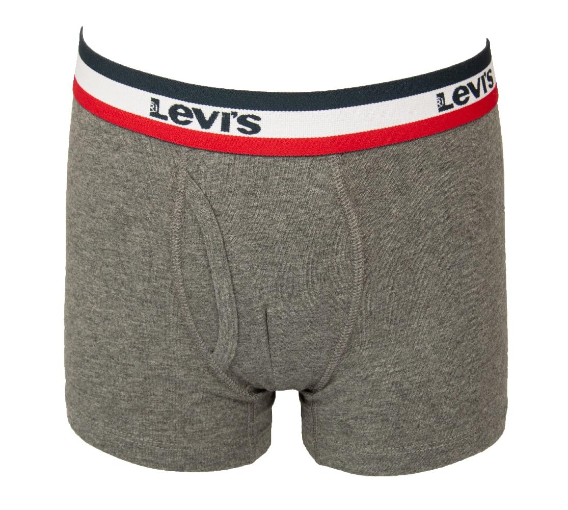 Levi's Boxer Bimbo Maschio Ragazzo Confezione 2 Capi Cotone Elasticizzato Elastico a Vista Articolo 9L0130, 023 Black - Grey, 8 Anni