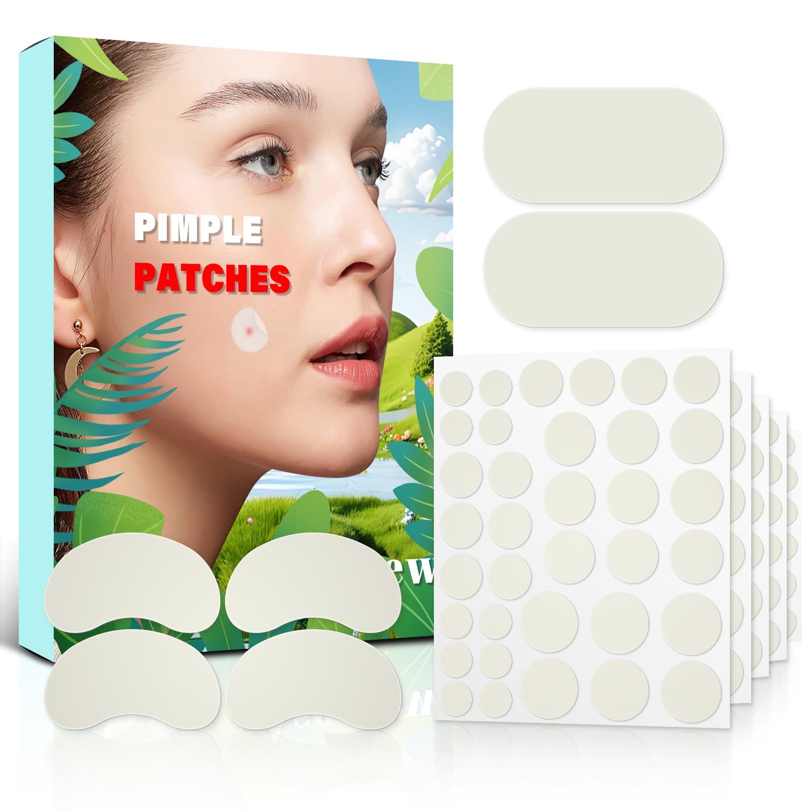 New Pimple Patches for Face 3 Different Sizes Hydrocolloid Acne Patches Pimple Patch Pimple Stickers for Covering Zits