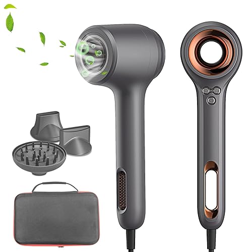 Secador de pelo, secador de pelo iónico de 1400 W, soplador de motor sin escobillas de alta velocidad, diseño de reducción de ruido, tecnología de