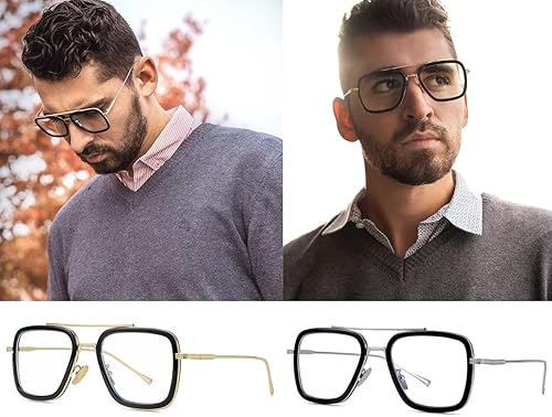 Miniatura 4 de NIDOVIX Gafas de bloqueo de luz azul estilo Tony Stark para hombres y mujeres, gafas de juegos de computadora de Iron Man y Spider-Man