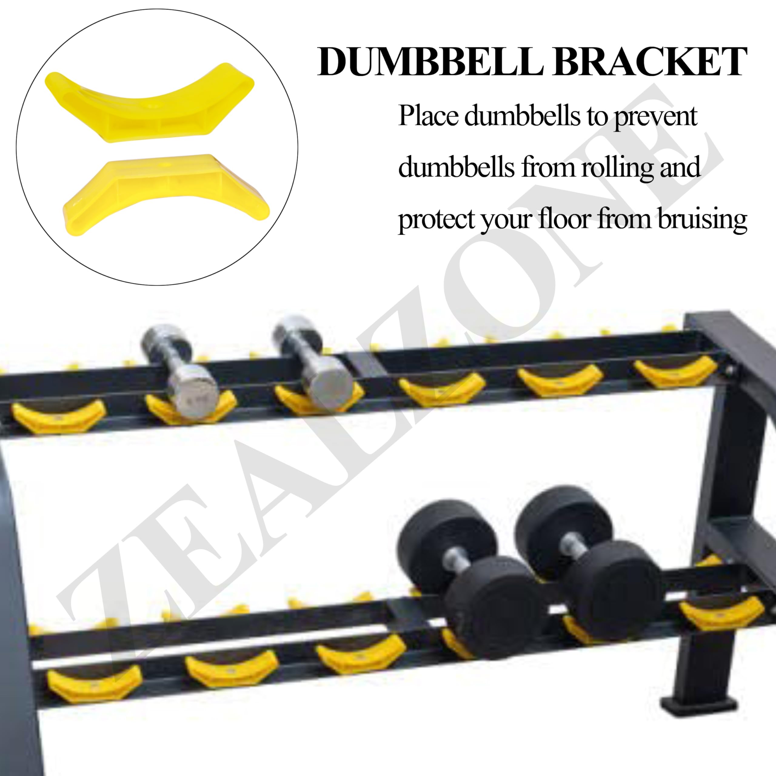 ZEALZONE Dumbbell Saddles Replacement Spare Part Dumbbell Holder Brackets for Dumbbell Gym Rack Stand (10 Pcs) 2