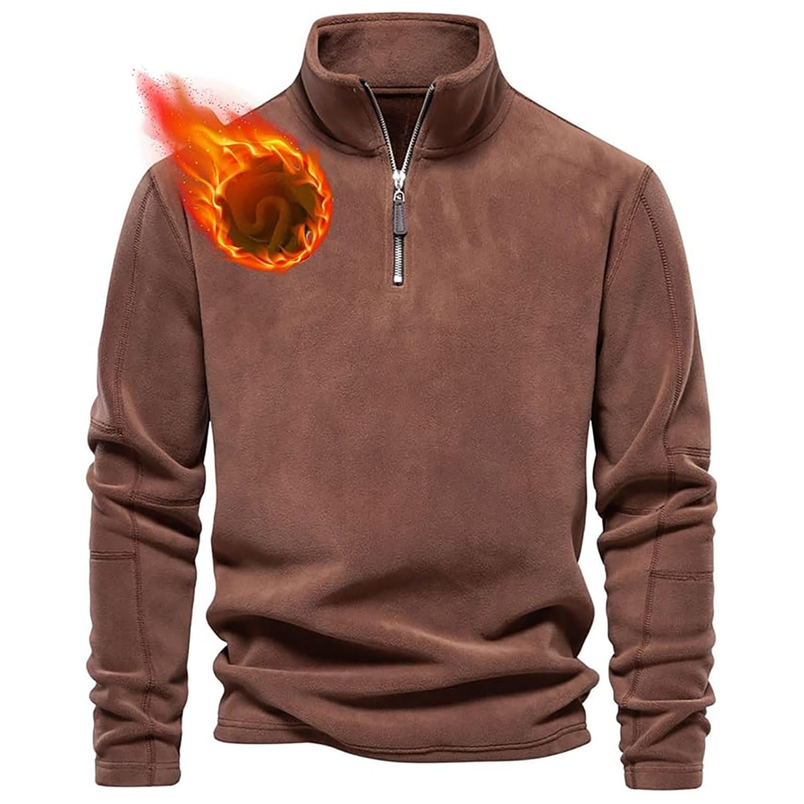 Generisch Strickfleecejacke Herren Modischer, einfarbiger, warmer atmungsaktiver Outdoor-Pullover für