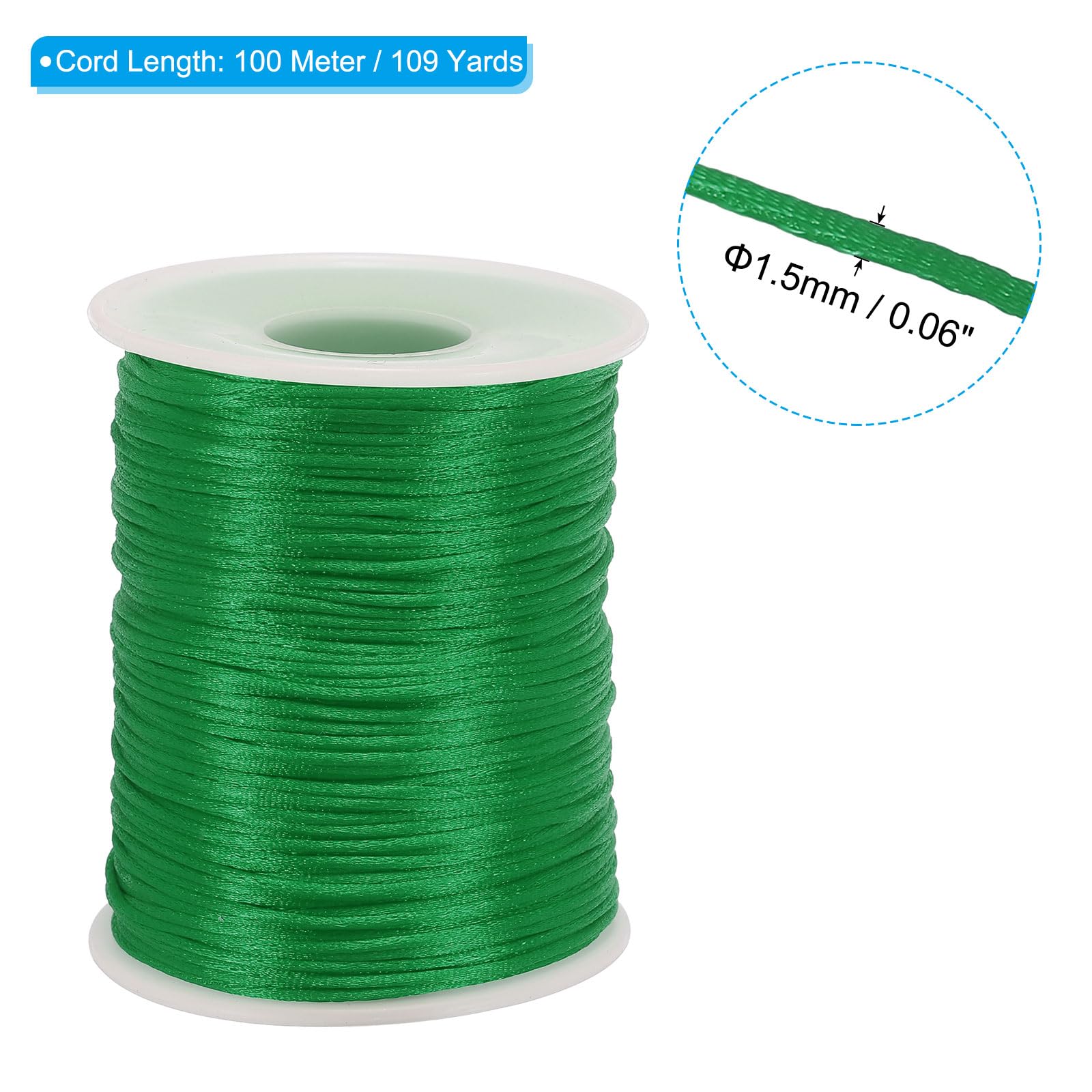 PATIKIL 1.5mm x 109 Yard Nylon Satin Cord - Image 2