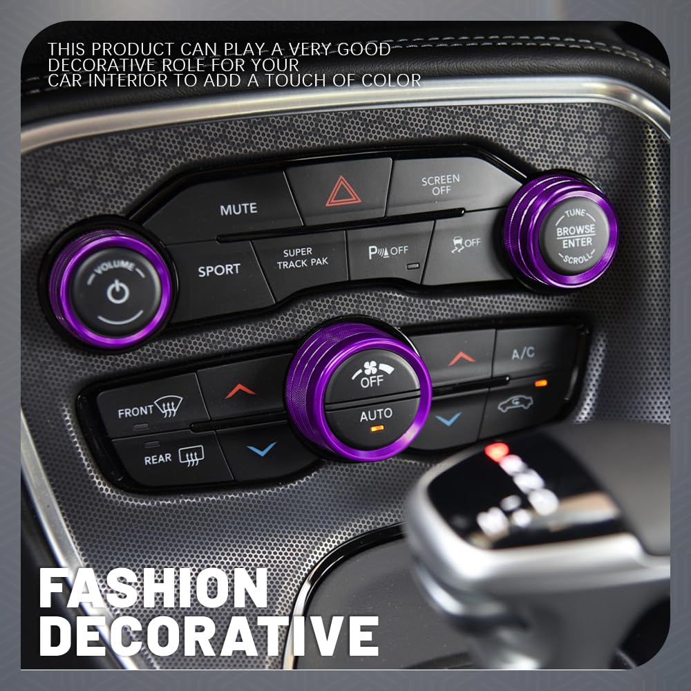 3PCS Air Conditioner Switch Button Knob Cover Aluminum Alloy Knob Ring Trim Cover Climate Control Knob Covers Auto — view 4