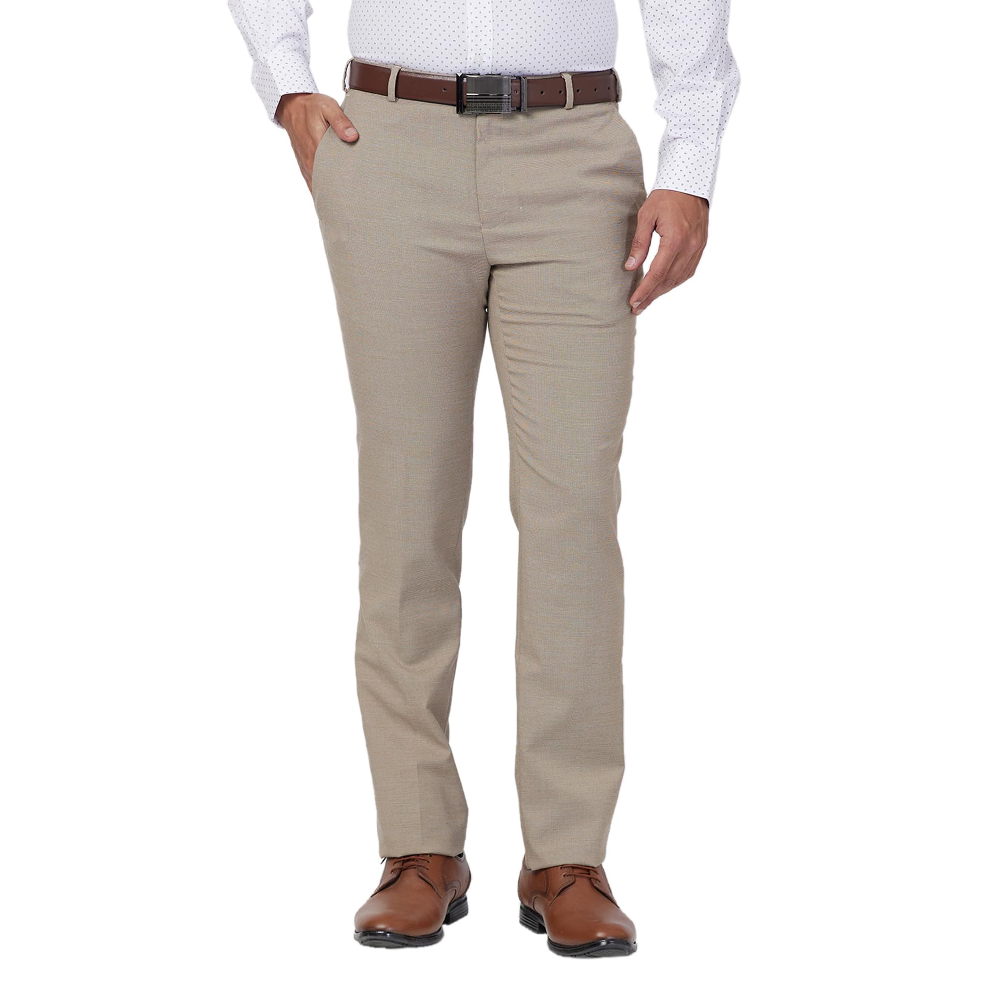 raymond Men's Slim Fit Structure Pattern Polyester Blend Pleated Formal Trouser-picture-16