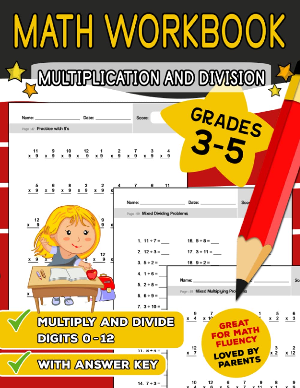 Multiplication and Division: Multiply and Divide Digits 0-12: Times Tables Workbook (With Answer Key) - KS2 (Ages 8-11) (Grades 3-5) Math Workbooks for Kids