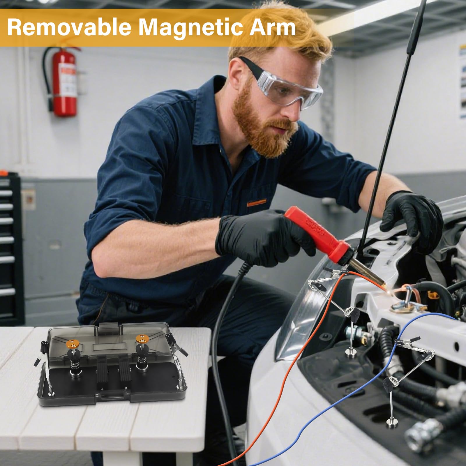 Magnetische Dritte Hand Löt-Halterung aus Metall, Verstellbare Helping Hands Klemme für Elektronik, PCB-Reparatur, DIY & Bastelarbeiten, Dual-Clip