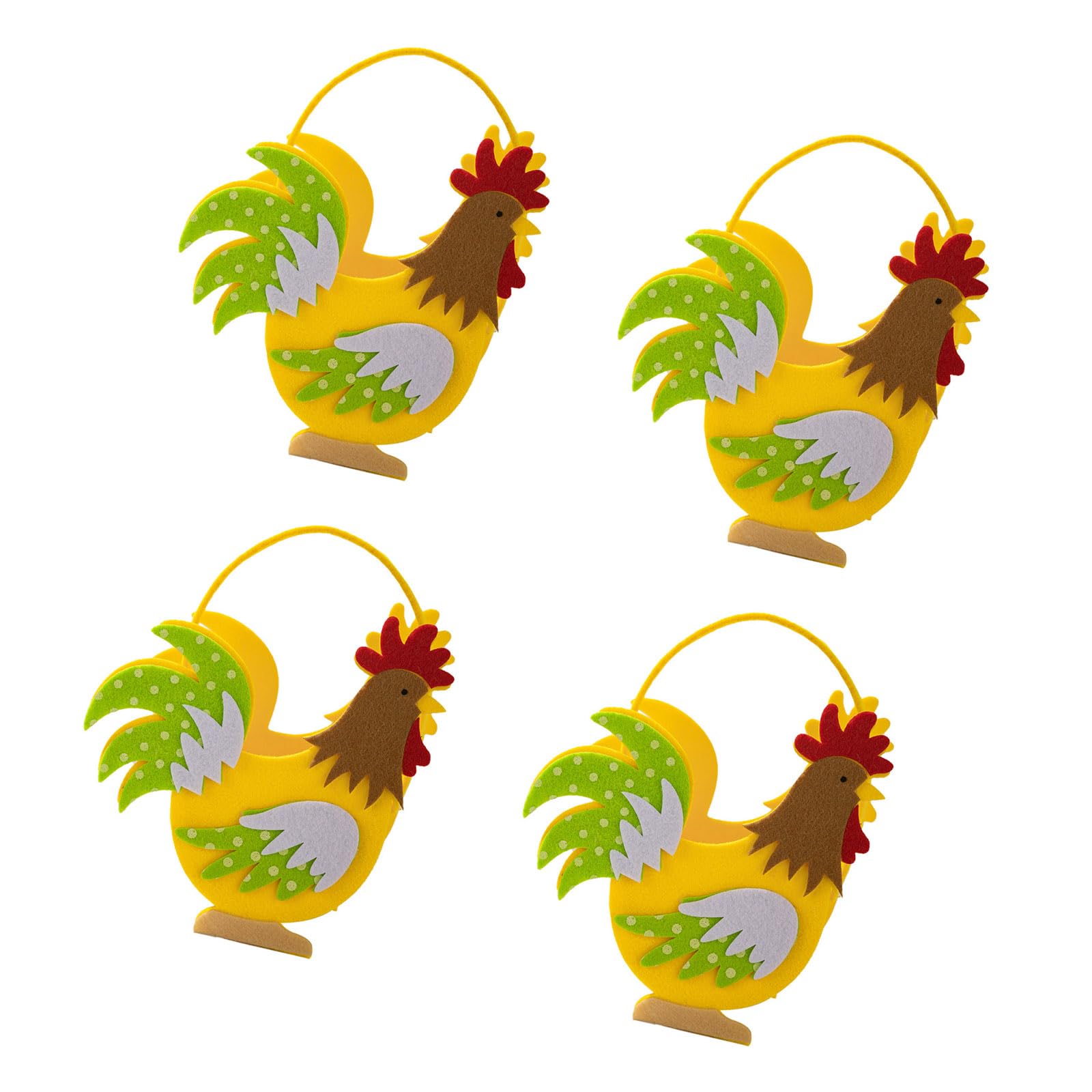 YROHGKPN Of 4 Easter Chicken Treat Bags Functional Easter Handheld Storage Bags for Candy, Toy, and Eggs Hunt Fun Chicken Eggs Candy Bag