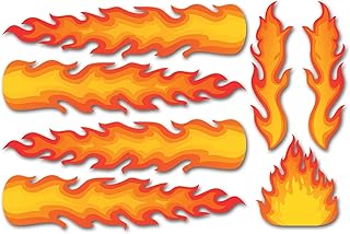 A4 Sticker Sheet Flames Vinyl Stickers - Fire Cool Vehicle Car Bike Speed Motorbike Men Hobbies Hobby Scrapbooking Journal Decor Gift #82186