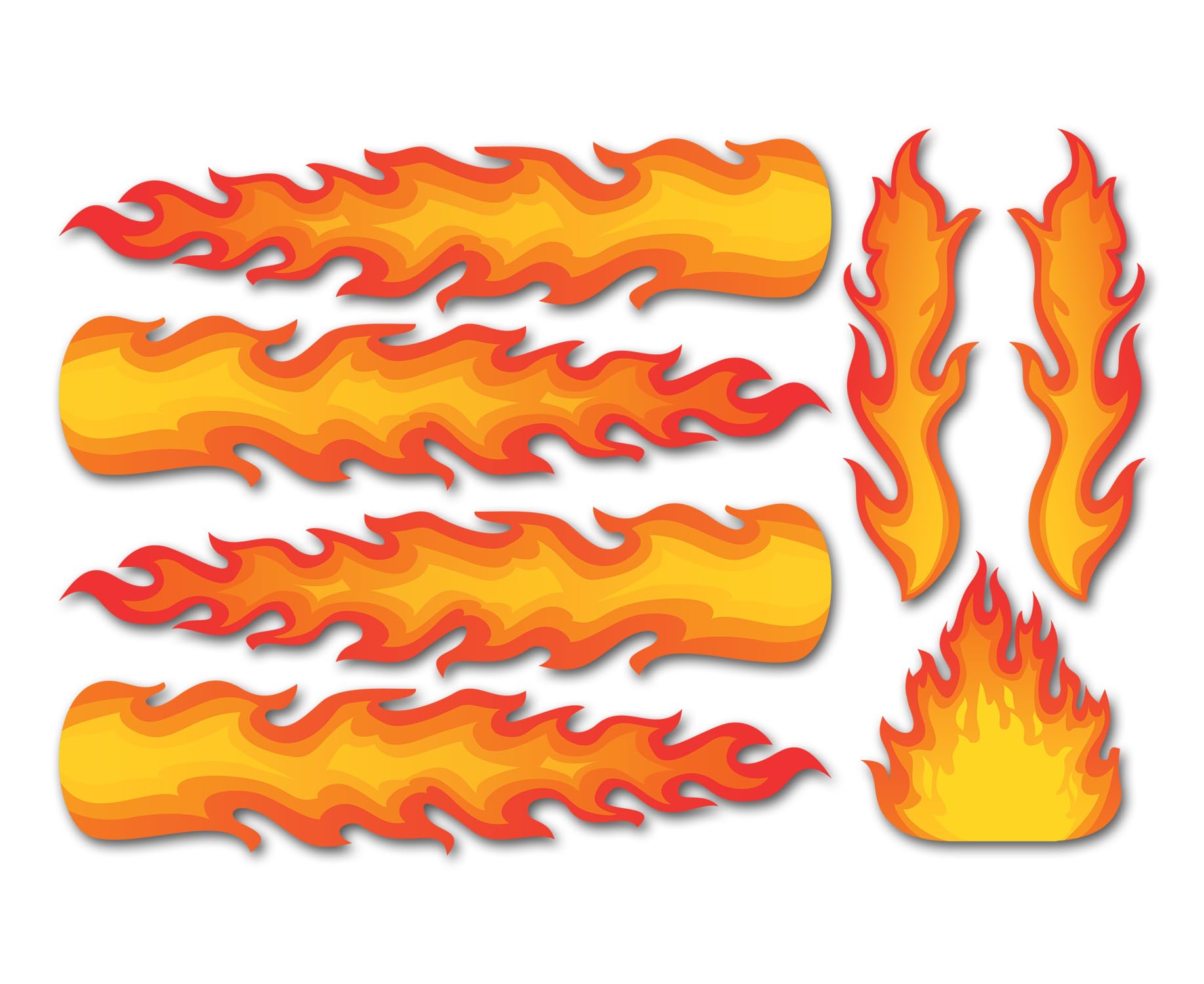 A4 Sticker Sheet Flames Vinyl Stickers - Fire Cool Vehicle Car Bike Speed Motorbike Men Hobbies Hobby Scrapbooking Journal Decor Gift #82186