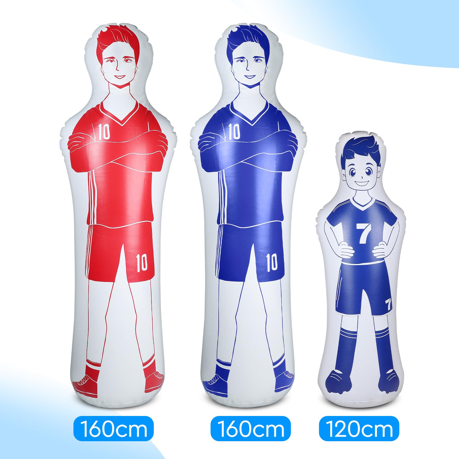 EFUTURETIME Maniquí Inflable de Fútbol de PVC, Muñeco aéreo de Portero Fácil de Plegar y Guardar, Saco de Boxeo Inflable para Entrenar en Fútbol, Baloncesto y Boxeo