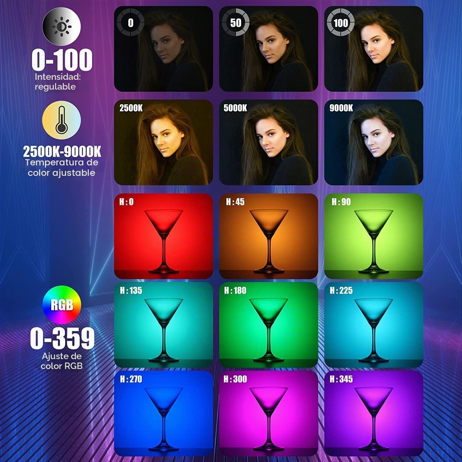 Ulanzi VL110 - Lámpara de Tubo de vídeo RGB